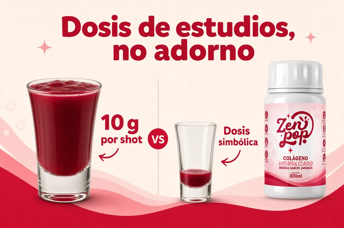 Comparación: 10 g de colágeno por shot