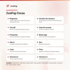 ZenPop Focus, Ingredientes